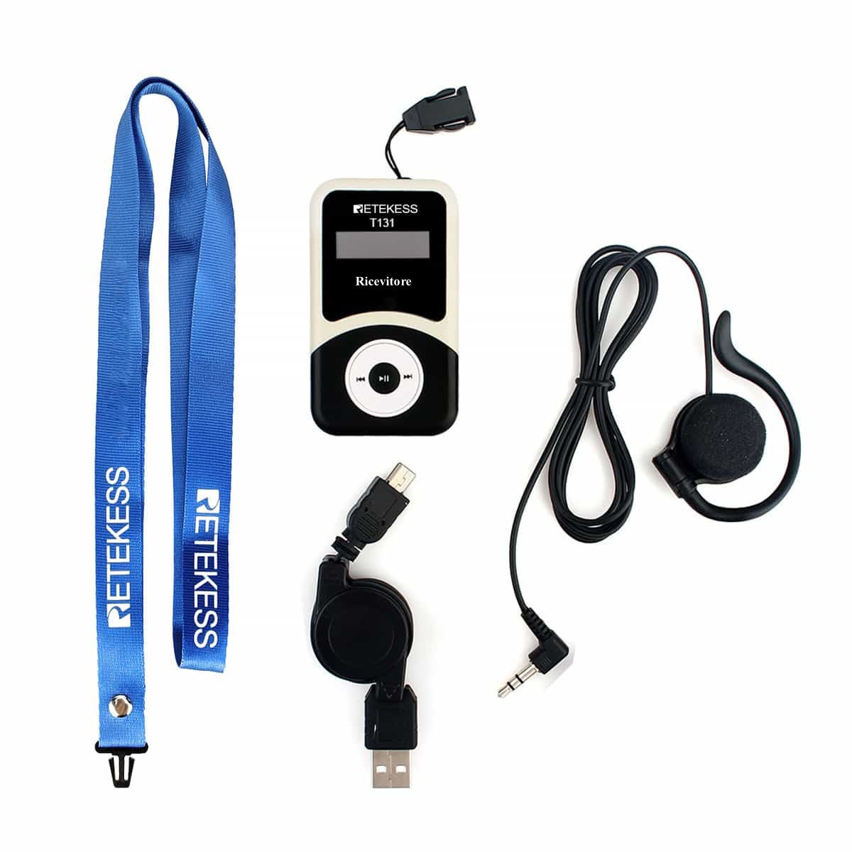 Ricevitore per guida turistica Retekess T131 per Attrezzatura di Interpretazione Simultanea Crystal Sound T130