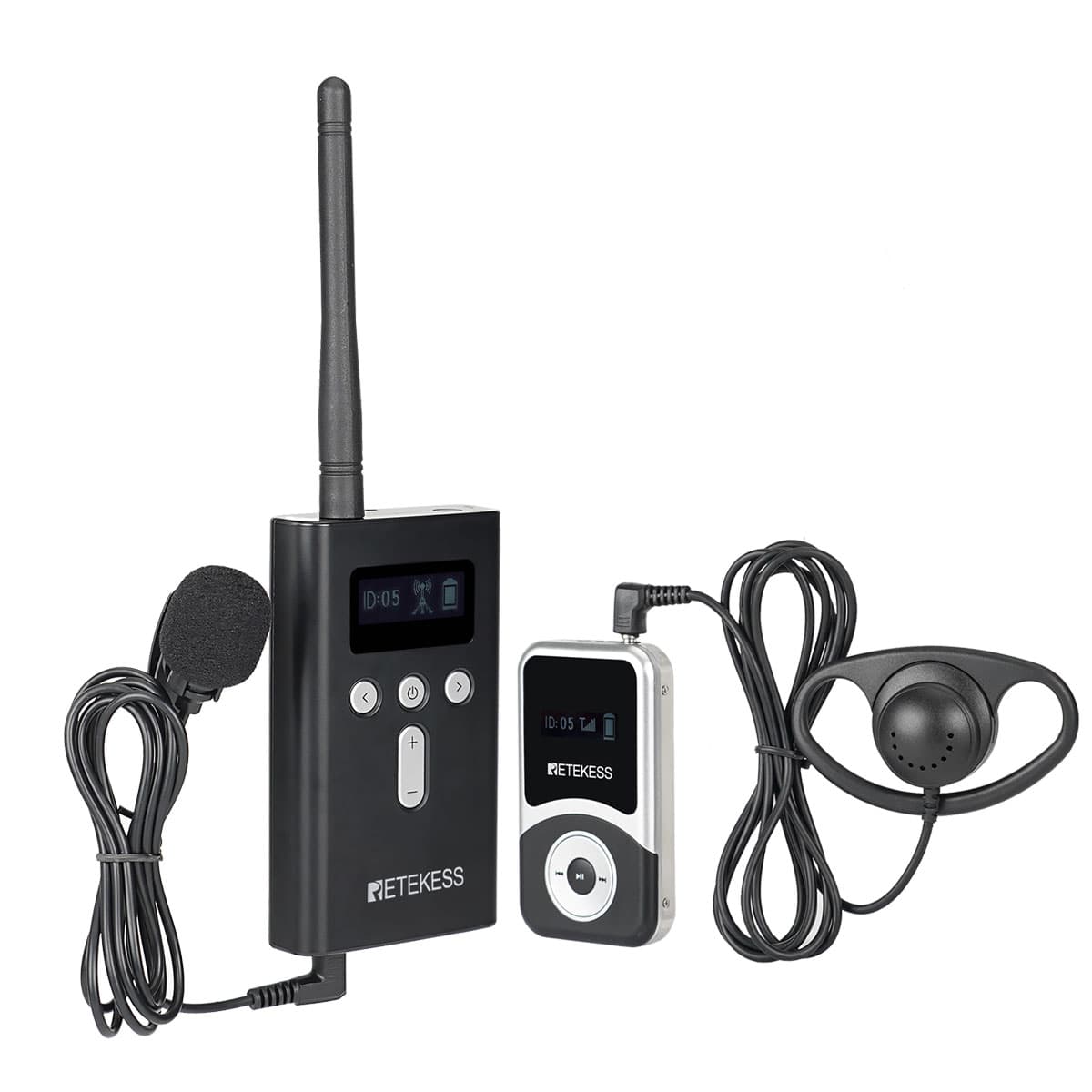 Retekess T130S T131S Sistema di Radioguida Whisper Group per Tour, Visite Alle Fabbriche, Chiese, Scuole, Interpretariato con Scatola di Ricarica a 64 Slot
