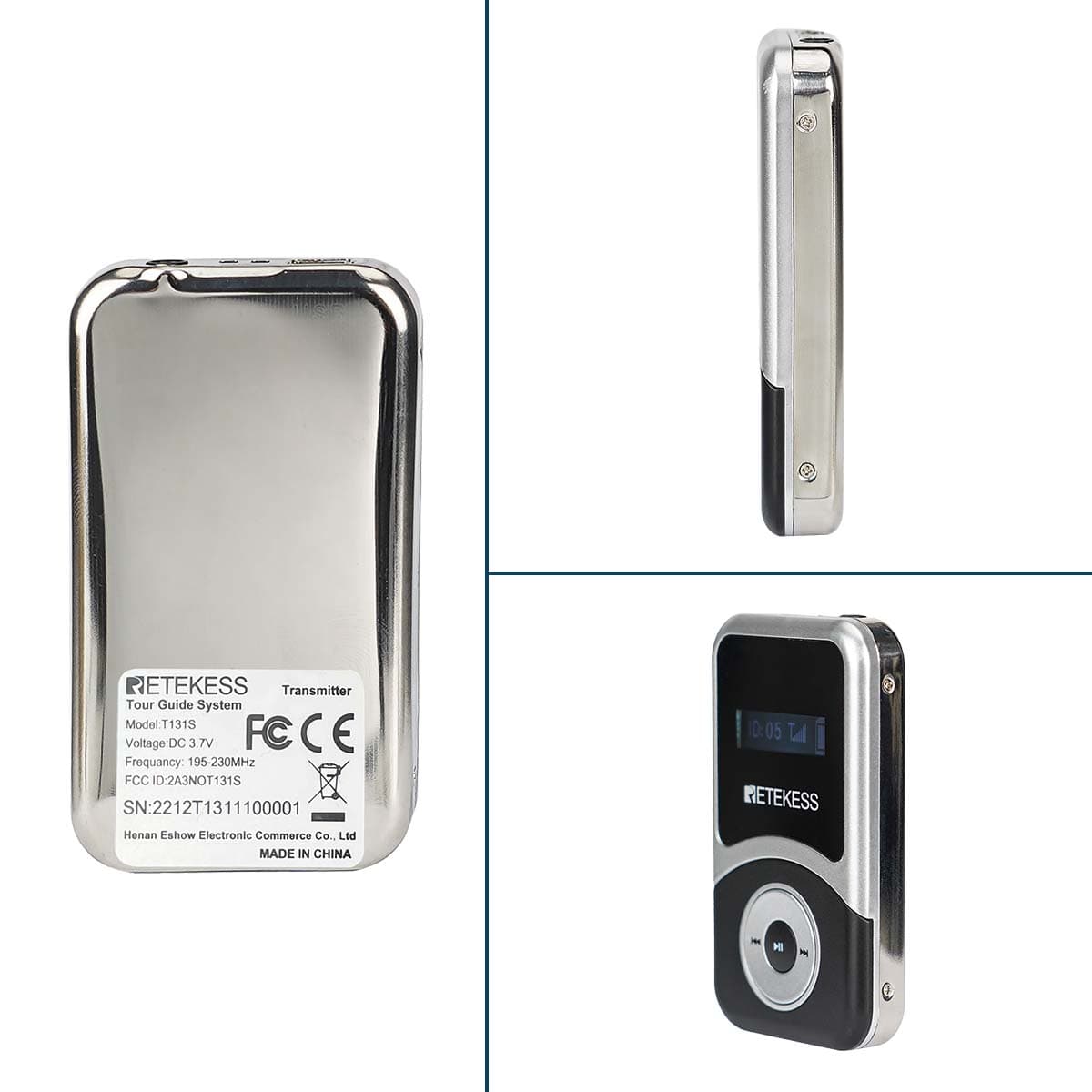 Retekess T130S T131S Sistema di Radioguida Whisper Group per Tour, Visite Alle Fabbriche, Chiese, Scuole, Interpretariato con Scatola di Ricarica a 64 Slot