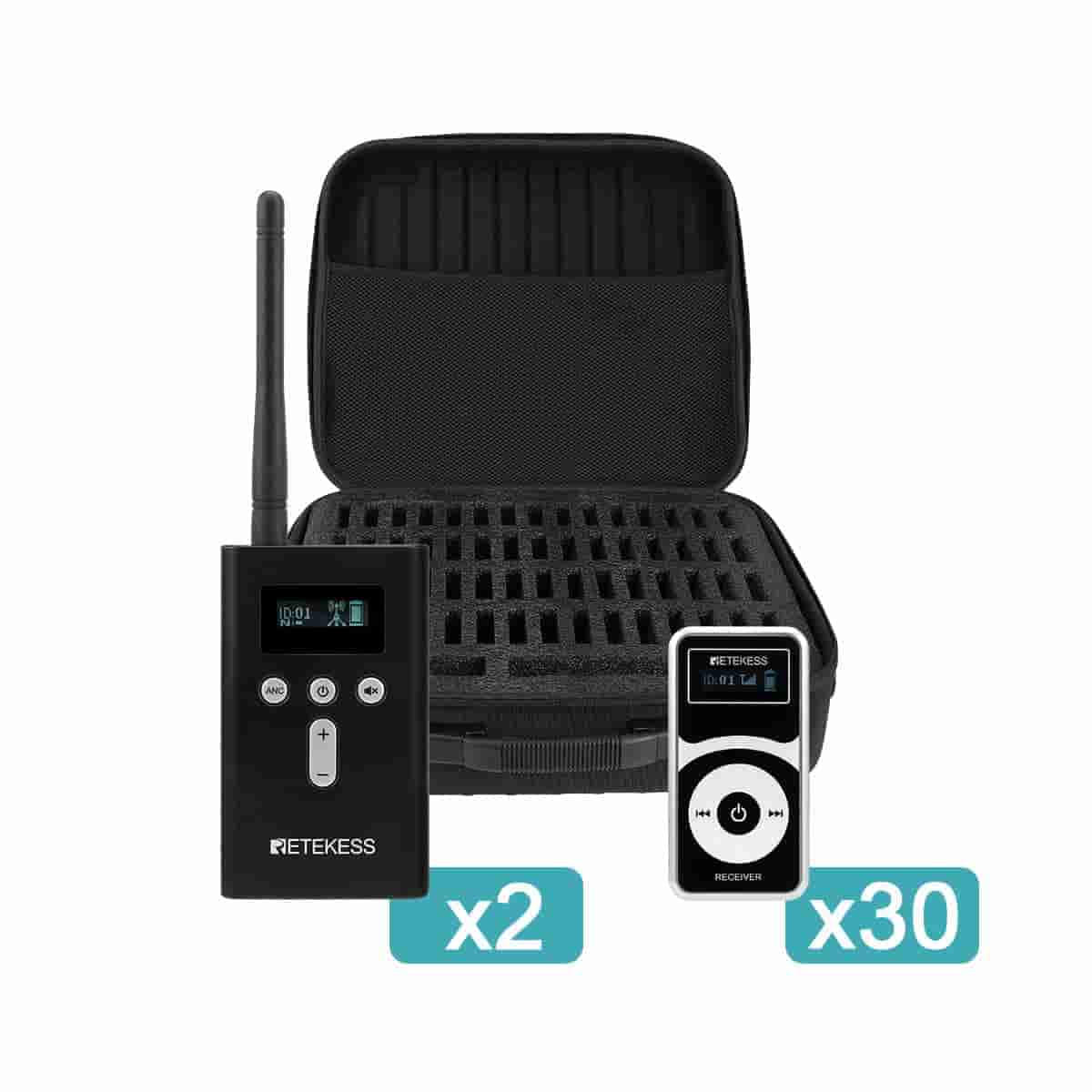 Retekess T130P T131P Sistemi Radio Guide per Guide Turistiche e Tour con Custodia di Ricarica da 32 Slot