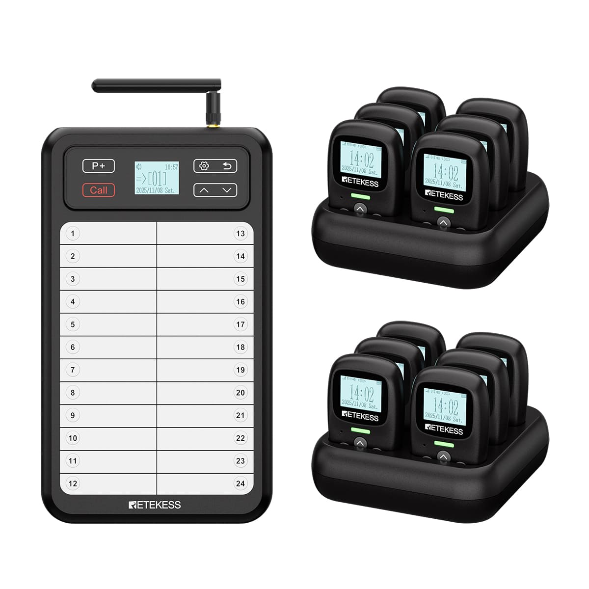 TD037 TD114 Sistema Pager Ristorante, Trasmettitore Cucina e Pager Camerieri