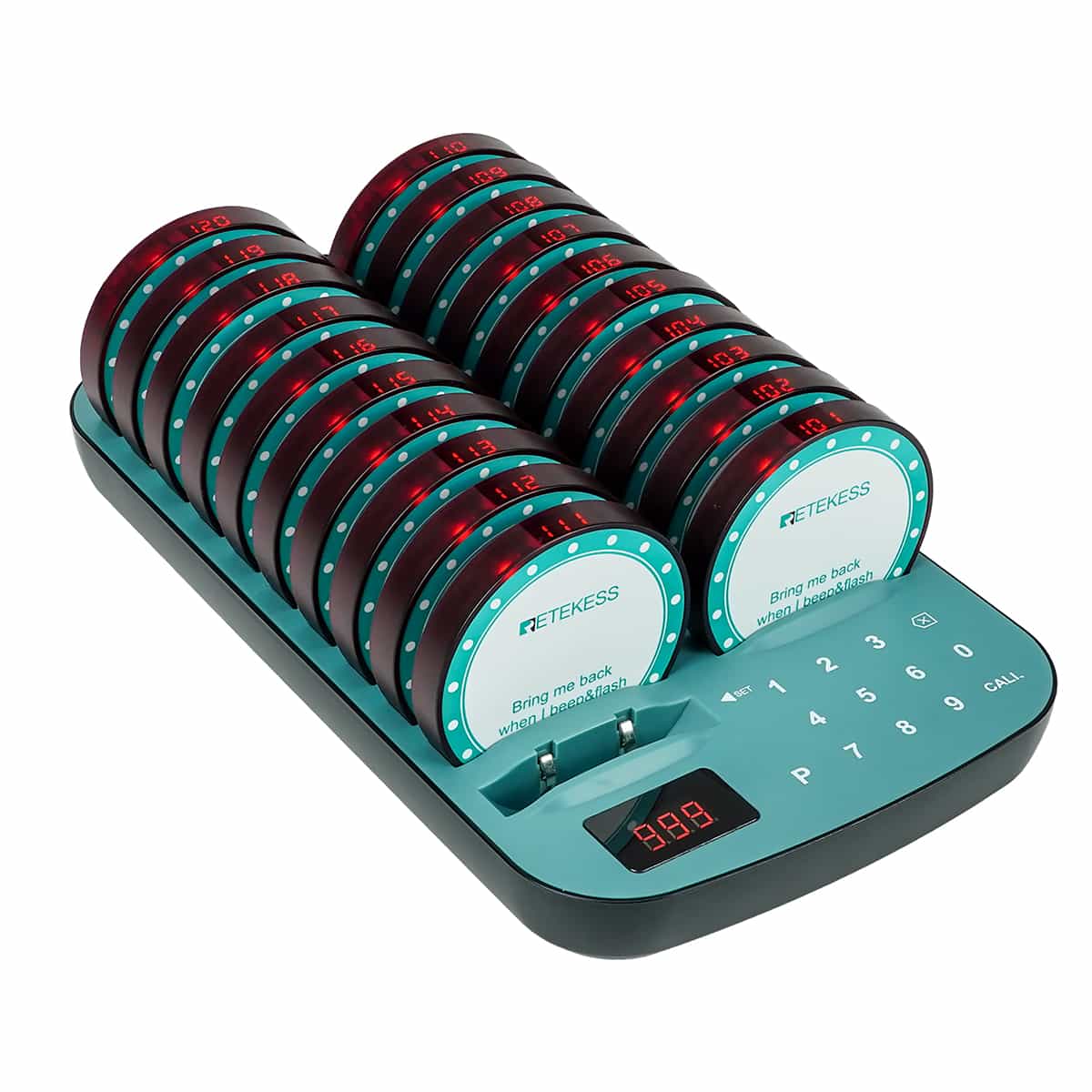 Retekess TD167F Sistema Cercapersone a Lungo Raggio, Distanza di Lavoro di 800 m per Ristoranti, Camion di Cibo, Caffè, Bar, Club