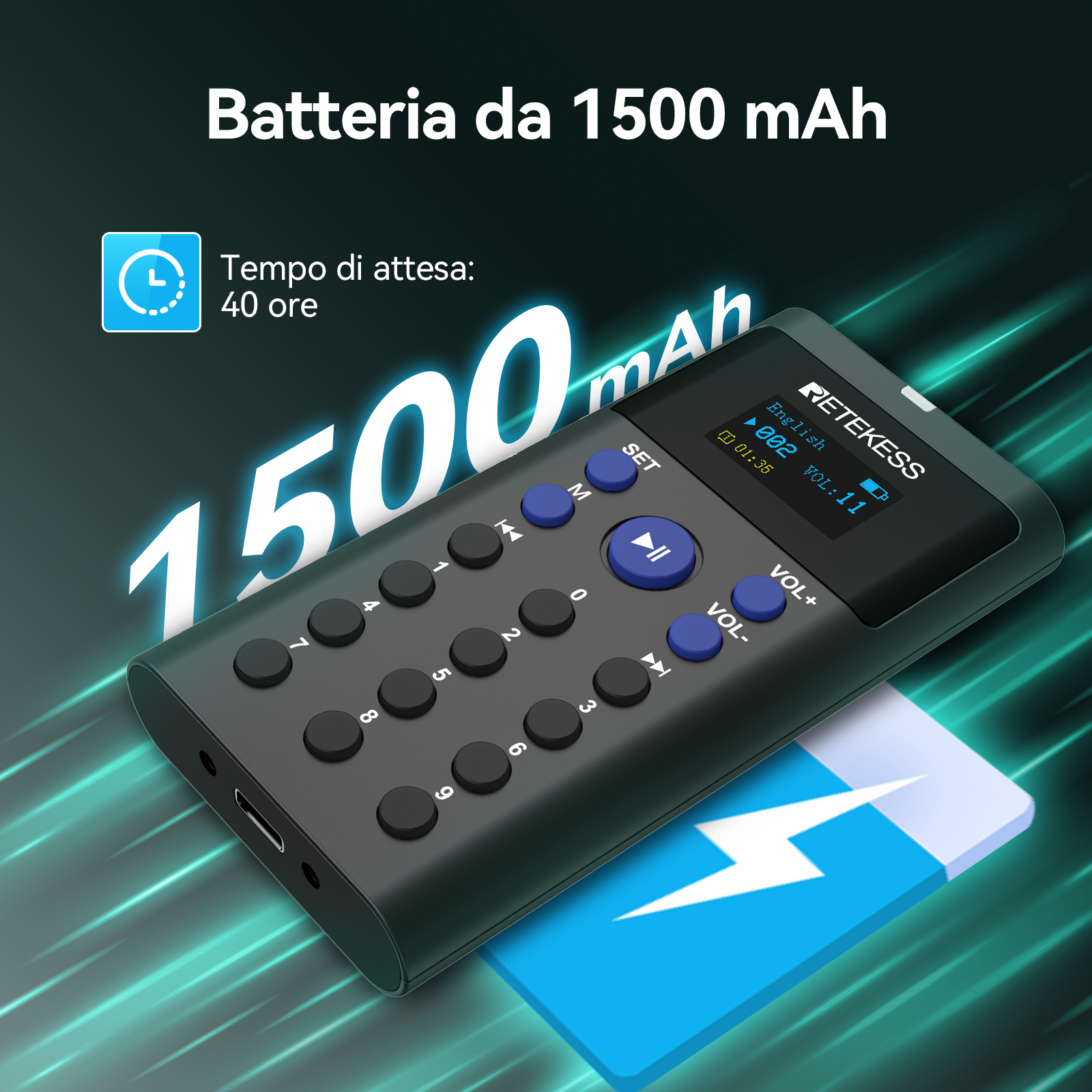 Retekess TT128 Sistema di Tour Autoguidato con Guida Audio e Base di Ricarica a 16 Porte per Musei, Mostre e Fabbriche